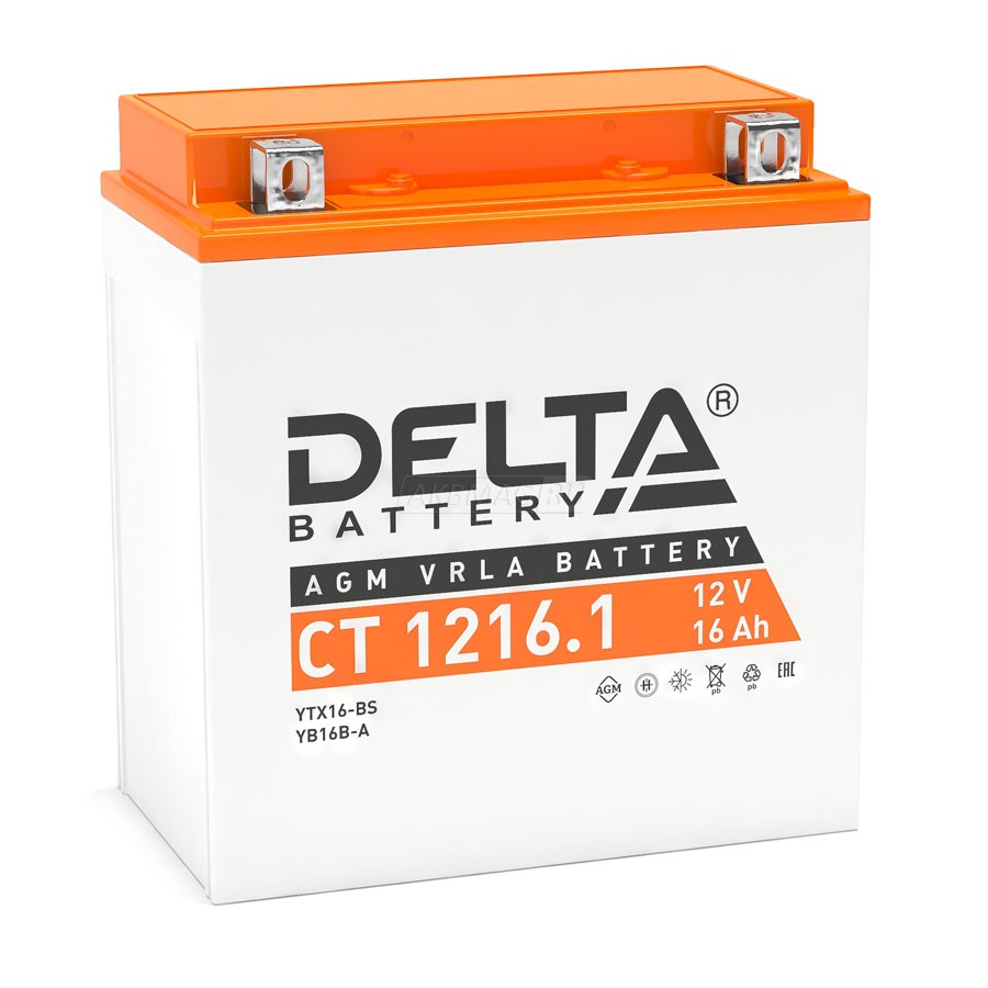 Аккумулятор Delta Battery CT1216.1 AGM 12V 16Ah 230A, Delta Battery